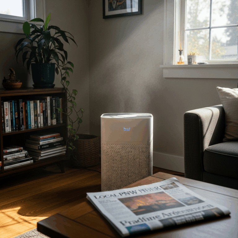 Professional photograph related to: Best Air Purifier for Wildfire Smoke — PNW Guide. High quality,